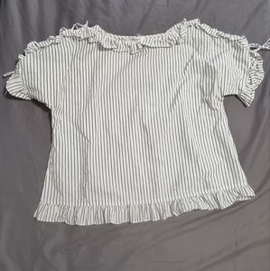 Madewell Blouse Black & White Striped  Size Small